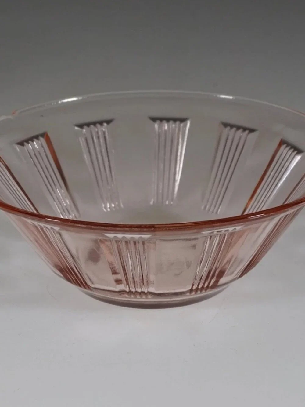 Vintage Art Deco Pink Depression Glass Kellogg's Advertising Cereal Bowl c.1935